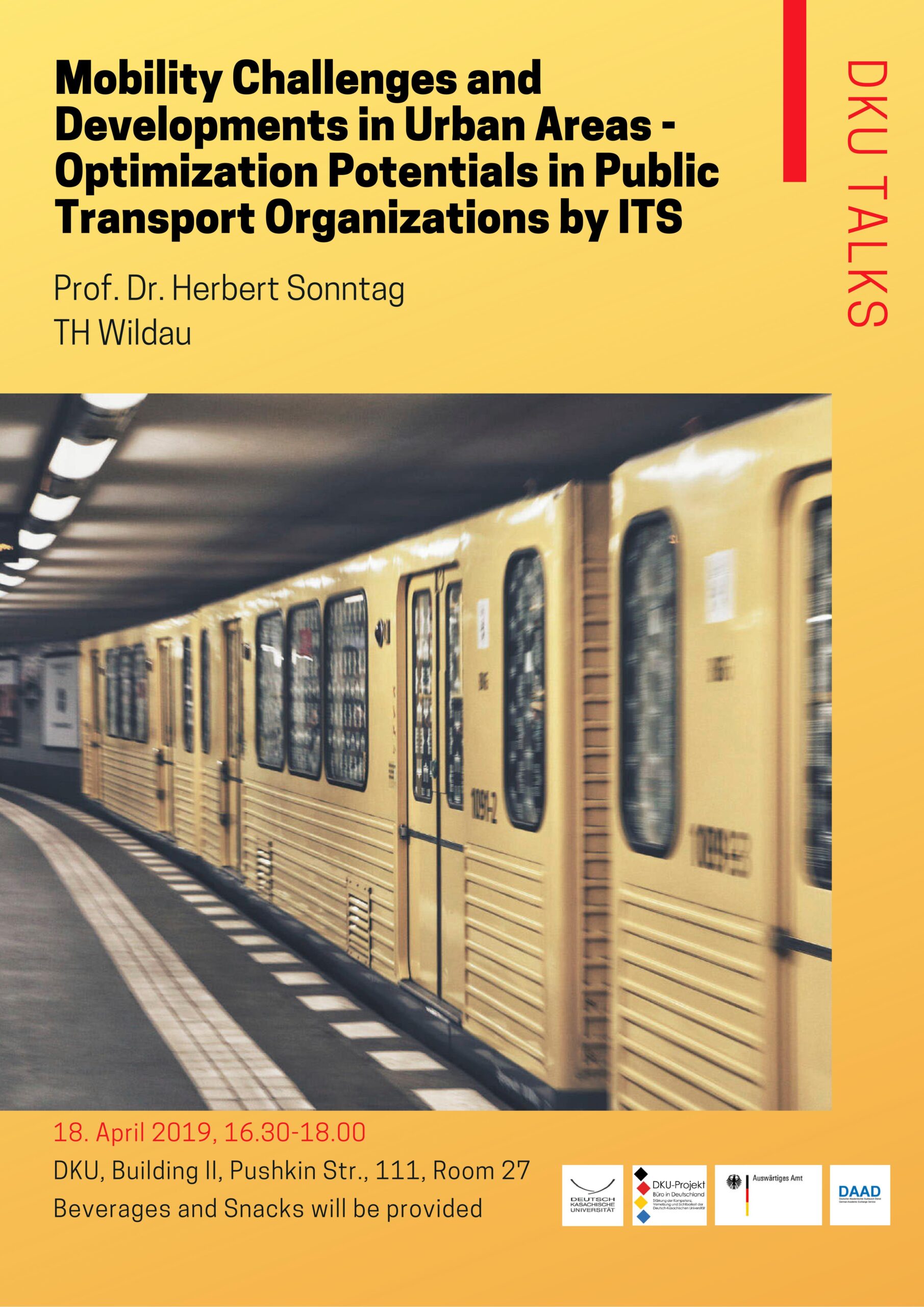 DKU Talks «Mobility Challenges and Developments in Urban Areas – Optimization Potentials in Public Transport Organizations by ITS(Intelligent Transportation System)»