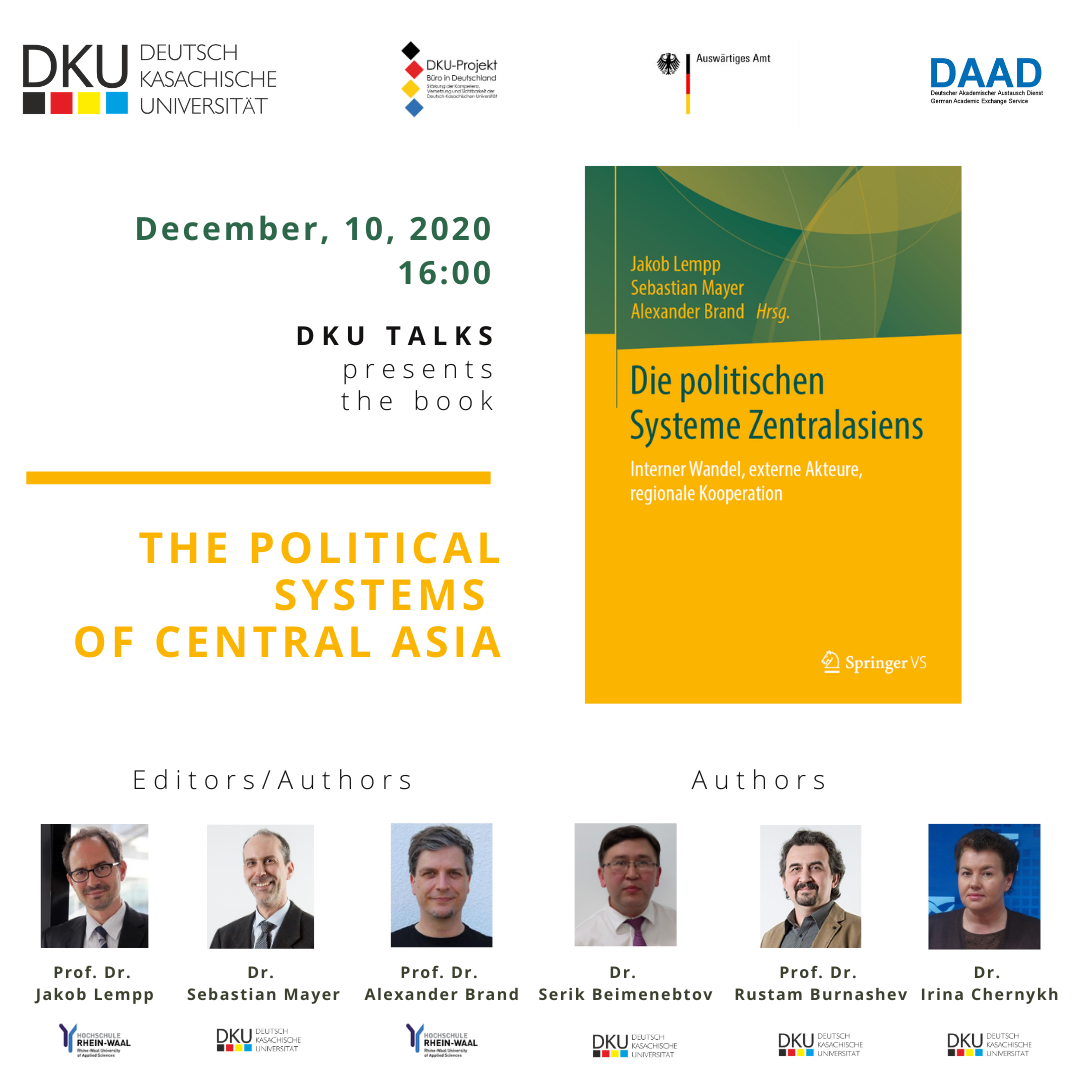 DKU Talks presents the book “The Political Systems of Central Asia” (“Die politischen Systeme Zentralasiens”)