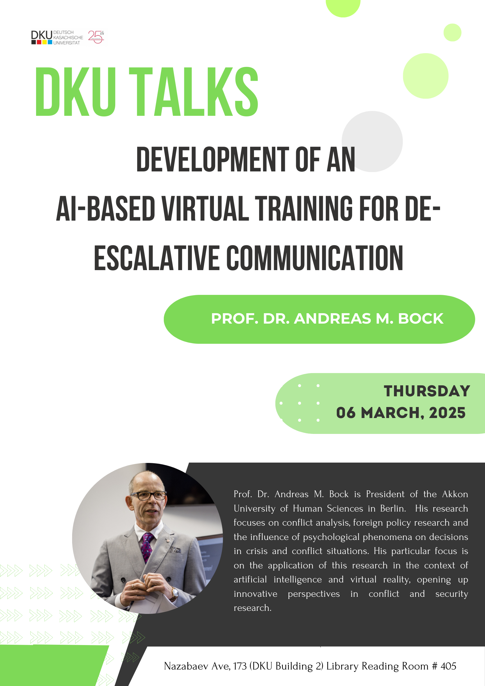 Development of an AI-based virtual training for de-escalative communication